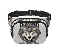 Accessoires motif loup 04 - Sac banane tendance pour femme - Pour voyage, course à pied, noir, One Size