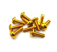 Accessoires Moto 10 Pièces M6 Capuchon Tête Moto Boulons Vis pour Y-AMAHA YZF R1 R1M R15 R25 R3 R6 R125(Gold)