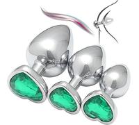 Accessoires Multifonctionnels D'éTirement Du Glute, Un Ensemble Lisse De 3 PièCes Avec Des Pierres PréCieuses Sur La Base Cadeaux Pour Les Couples - Q (Vert)
