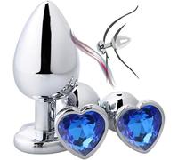 Accessoires Multifonctionnels D'éTirement Du Glute, Un Ensemble Lisse De 3 PièCes Avec Des Pierres PréCieuses Sur La Base Cadeaux Pour Les Couples - Q (Bleu Foncé)
