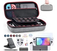 Accessoires Nintendo Switch - INNOAURA - Pack 18 en 1 - Étui de Jeu - Protecteur d'Écran - Gris