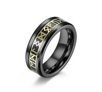 Accessoires nordique Viking Script Rune Tungsten Acier Bague Homme Tungstène Bijoux