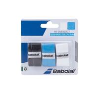 Accessoires: Overgrip Babolat My Overgrip X3 Noir Bleu Blanc-Taille- Argenté