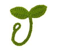 Accessoires para auriculares de crochet: brote de hoja de lana tejida | Marcador de esquina decorativo multifuncional, accesorio para auriculares hecho a mano, organizador de bridas para cables único