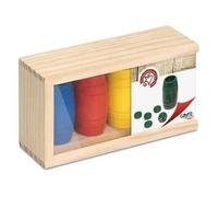 Accessoires Parcheesi - Cayro - Gobelets En Bois - Jetons Et Dés - 4 Couleurs - 2 À 4 Joueurs