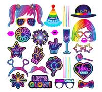 Accessoires Photo 25 Pièces, Bâtons Lumineux 10 Pièces, Accessoires De Décoration De Fête Au Néon, Accessoires De Cabine Photo, Fournitures De Fête