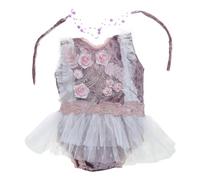 Accessoires photo pour bébé fille 0 à 1 mois Coiffe et combinaisons en dentelle creuse Fête mensuelle Vêtements photo Nouveau-né Tenue Photographie Garçon Fille Tenues Joli Garçon Chapeau Pantalon