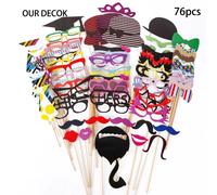 Accessoires Photo stand Photo juste joyeux lunettes drôles bricolage anniversaire bébé douche garçon fille Photo stand accessoires décorations de mariage 2pcs