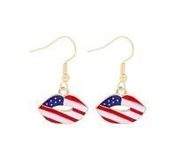 Accessoires Pince Artisanat Fournitures Bijoux d'oreilles Jour de l'Indépendance Pendentif Drapeau Rouge Bleu Blanc Léger Mode Strass Forme de Coeur Perçant Trousse Outils Nettoyeur (JN, One Size)