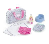Corolle – Coffret accessoires à langer Floral, 7 accessoires pour poupon 36 cm dès 2 ans