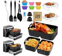 Accessoires pour Air Fryer cosori air fryer 10L Ninja 10.4l, Moule Silicone Air Fryer pour airfryer Ninja, Sans BPA, Réutilisable et Approuvé pour Les Aliments (122 Pièces)