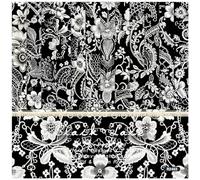 Accessoires pour albums photos Papier, 6"x 6" Floral 48 feuilles de papier à motif floral en dentelle noire recto simple, fournitures de fabrication de cartes à faire soi-même