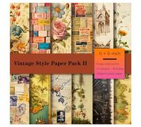 Accessoires pour albums photos Papier, 6"x6", 48 feuilles de papier à motifs floraux à imprimé floral simple face, 160 g/m² sans acide, fabrication de cartes DIY - Marron, rouge