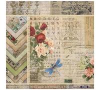 Accessoires pour albums photos Papier, 6"x6", 48 feuilles de papier à motifs floraux et insectes, recto simple, 160 g/m², sans acide, fabrication de cartes DIY - Marron