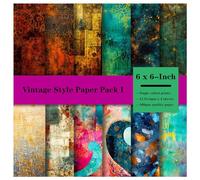 Accessoires pour albums photos Papier, 6"x6", 48 feuilles de papier à motifs floraux vintage à imprimés anciens, recto simple, 160 g/m² sans acide, fabrication de cartes à faire soi-même