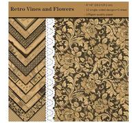 Accessoires pour albums photos Papier, Lot de 36 feuilles de papier à motifs de notes de musique, vignes et fleurs, 135 g/m², impressions recto verso, for album photo, création de cartes de fond, DIY