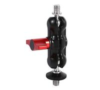 Accessoires pour appareil photo Adaptateur de montage sur bras Rotule double multifonction avec support de sabot et vis 1/4" pour outils d'appareil photo reflex numérique, accessoires de tournage d'ap
