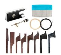 Accessoires Pour Archet De Violon 4/4 À Faire Soi Même Tige Peigne En Crin De Cheval Brut Vis De Racine D'archet En Ébène(3/4)