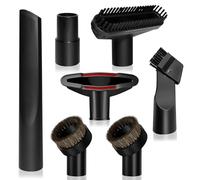 Accessoires pour Aspirateur, Embouts pour Aspirateurs Brosse 7 Pièces Accessoires d'Accessoires pour Aspirateur 32-35mm Brosse Aspirateur Suceur Plat Noir pour Meubles Suceur Voiture