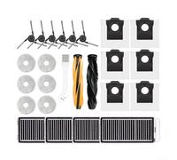 Accessoires pour aspirateur robot Dreame For X50 Pro, Master, L50 Pro Ultra, 1 paire de brosses principales, 6 sacs à poussière, 4 filtres HEPA, 6 brosses latérales, 6 serpillères et 1 brosse col de