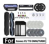 Accessoires pour aspirateur Robot Ecovacs Deebot T10 / X1 OMNI / TURBO, pièces pour aspirateur Robot, sac à poussière, filtre Hepa, brosse latérale principale, poubelle 15pcs