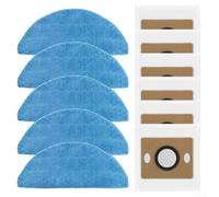 Accessoires pour aspirateur robot ILIFE A30 Pro, 6 sacs à poussière et 5 serpillères, pièces de rechange sans obstruction avec joint solide pour un nettoyage efficace,