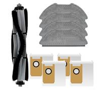 Accessoires pour aspirateur robot - Pièces de rechange pour aspirateur - 1 brosse à rouleau + 4 sacs d'aspirateur + 4 chiffons serpillères pour robot GT21