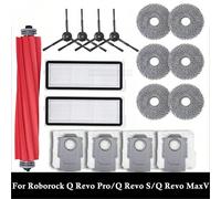 Accessoires pour aspirateurs robots Roborock Q Revo Pro / Q Revo S/Q Revo MaxV / Qrevo Plus : sacs à poussière, brosses latérales principales, filtres HEPA, chiffons de serpillière de rechange 1 bross