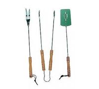 Accessoires pour barbecue - Mastergrill - Ensemble de 3 - Acier chromé et bois