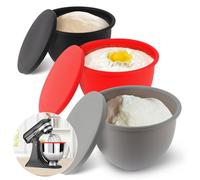 Accessoires pour bols mélangeurs en silicone compatibles avec KitchenAid 4,8 L les mixeurs, comprenant 3 bols et couvercles, lavables au lave-vaisselle
