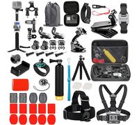 Accessoires pour caméra d'action compatibles GoPro Hero 9 8 7 5 4 et DJI Osmo Action : sac à dos, ventouse pour fixation sur verre, étui 4K, fixation casque