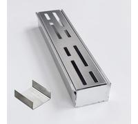 Accessoires pour Caniveau Exterieur - Bouchon d'extrémité largeur de 5 cm | Accessoires pour avec Raccord pour Caniveau Etroit SXSJMY d’une largeur de 5 cm, en acier inoxydable 304, Argenté