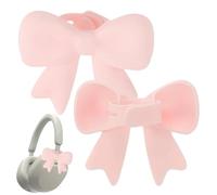 Accessoires pour Casques Audio, Support Silicone 3D en Forme de Nœud Papillon, 2 Pièces d'attache pour Casque, pour Les Femmes Lors De La Fête, du Streaming, des Études, du Travail, des Voyages Et