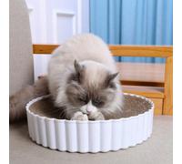 Accessoires pour chats, tapis pour chat à noyau remplaçable, lit pour chat, cadre d'escalade pour chat à vagues rondes, griffoir pour chat en carton Ce griffoir et lit pour chat deux-en-un est le comp