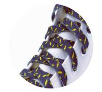 Accessoires Pour Chaussures Larges, 8mm Par Paire, Éclairage Noir Et Jaune, Impression Par Transfert Thermique, Lacets Plats, Bottes En Toile, Cordes En Coton