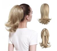 Accessoires Pour Cheveux 12 pouces femmes cheveux mi-longs légèrement déformés queue de cheval griffe Clip Style queue de cheval Extension de cheveux perruque cheveux bouclés chignon Postiches Pour Fe