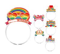 Accessoires pour cheveux arc-en-, bandeau de fierté | L’amour gagne le bandeau thème | Love Wins - bandeau à thème LGBT, 6 pièces, couvre-chef décoratif coloré pour fête du mois de la fierté