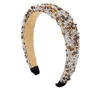 Accessoires pour cheveux Bandeau à cheveux coloré à large bord en résine forée Bandeau à strass à la mode Accessoires pour cheveux pour femmes, Marron