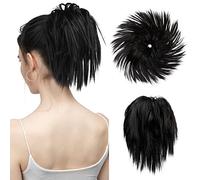 Accessoires Pour Cheveux Chignon désordonné for femmes queue de cheval courte avec bande élastique perruque boucle cheveux Pack désordonné Shaggy cheveux bouclés femmes chignon Postiches Pour Femmes(1