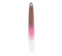 Accessoires Pour Cheveux Extensions de tresse multicolore tressée en queue de cheval de 24 pouces Extensions de cheveux tressés arc-en-ciel perruques synthétiques avec bandes élastiques Postiches Pour