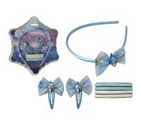 Accessoires pour cheveux Frozen Disney emballage en forme de flocon de neige complet de 7 pièces serre-tête pinces élastiques
