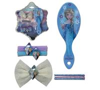 Accessoires pour cheveux Frozen Disney pour filles emballage en forme de flocon de neige complet de 7 pièces brosse épingles à cheveux élastiques pince