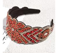 Accessoires pour cheveux mode européenne et américaine, bandeau simple à larges bords en strass, personnalité super clignotante, bandeau à pression polyvalent, accessoires pour cheveux rouges en