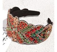Accessoires pour cheveux mode européenne et américaine, bandeau simple à larges bords en strass, personnalité super clignotante, bandeau à pression polyvalent, accessoires pour cheveux rouges en