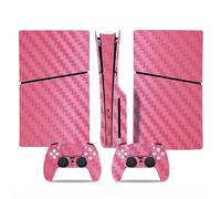 Accessoires pour Console de Jeu et Manette de Jeu,Housse de Protection pour Sony PS5 Slim Disc Edition,Autocollants en Vinyle pour Playstation 5 Slim, Coque protectrice Anti-Rayures (Rose)