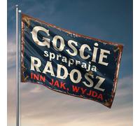 Accessoires pour drapeau de jardin : les invités veillent à ce que la joie entre juste au moment où il quitte le drapeau, accessoires de décoration de patio (60 x 90 cm)