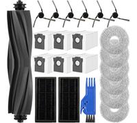 Accessoires pour Dreame X40 Ultra Complete/ L40 Ultra/ X40 Master Aspirateur Robot, 1 Brosse Principale, 6 Sacs à Poussière, 6 Serpillere, 2 Filtres, 6 Brosse Latérale, 1 brosse de Nettoyage