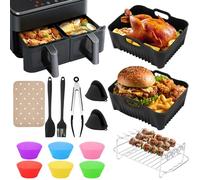 Accessoires pour friteuse à air chaud COSORI 2 chambres de 8,5 l, compatible avec Ninja SL400/Russell Hobbs 27681-56, les accessoires Airfryer contiennent un moule en silicone, une friteuse à air