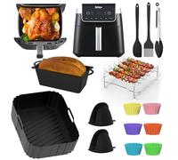 Accessoires pour friteuse à air chaud Ninja AF180EU / AF140EU, accessoire Airfryer pour Ninja - Moule en silicone pour friteuse à air, moule à pain, grille de barbecue, moule à muffin, pince de