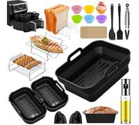 Accessoires pour friteuse à air chaud Ninja Foodi MAX Dual Zone AF400EU AF400EUCP AF451EU AF300EU DZ400EUSTGD, avec moule en silicone pliable, moules à muffins, grille, papier sulfurisé en silicone